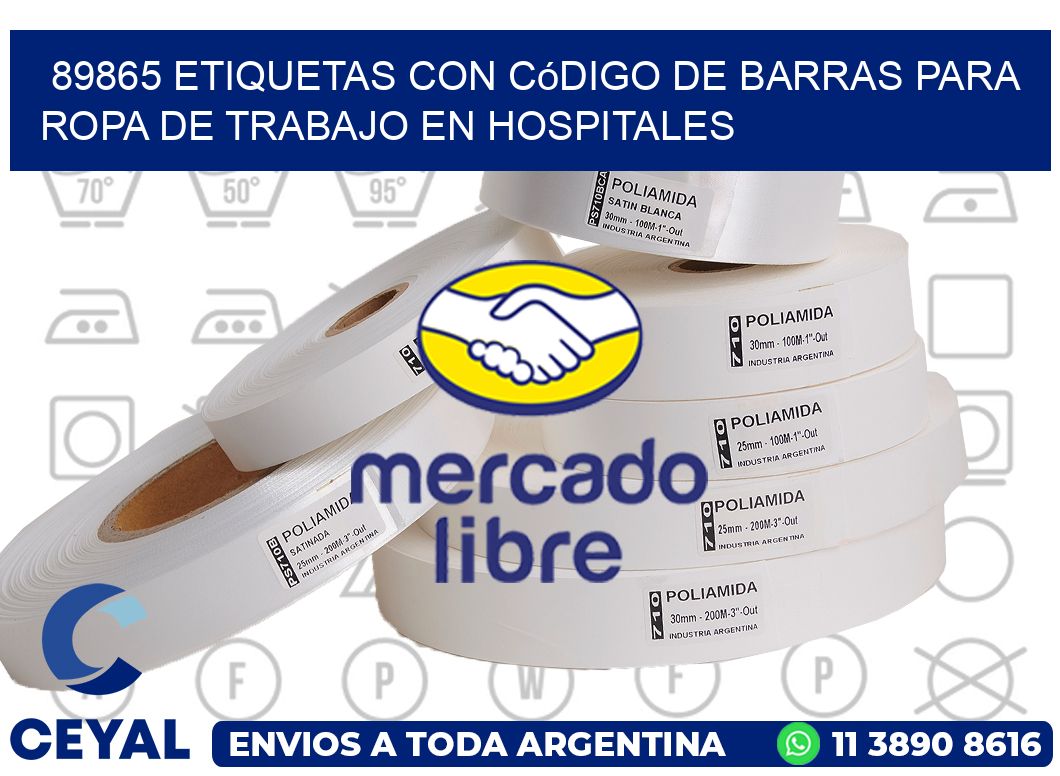 89865 Etiquetas con código de barras para ropa de trabajo en hospitales