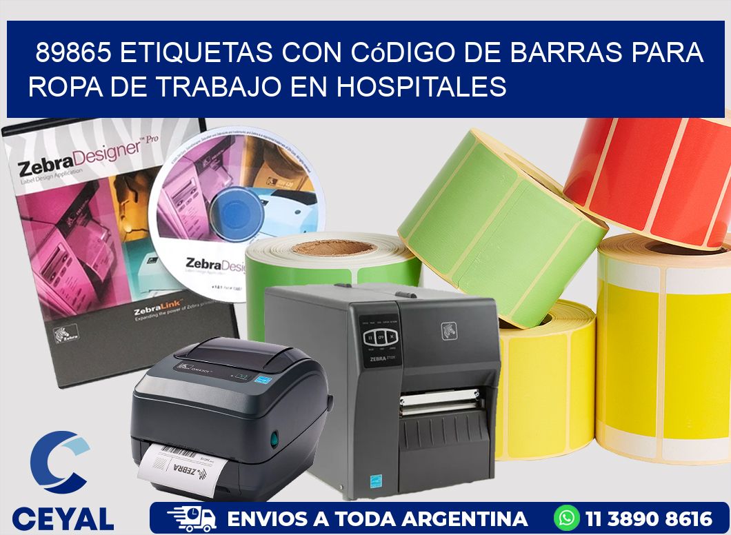 89865 Etiquetas con código de barras para ropa de trabajo en hospitales