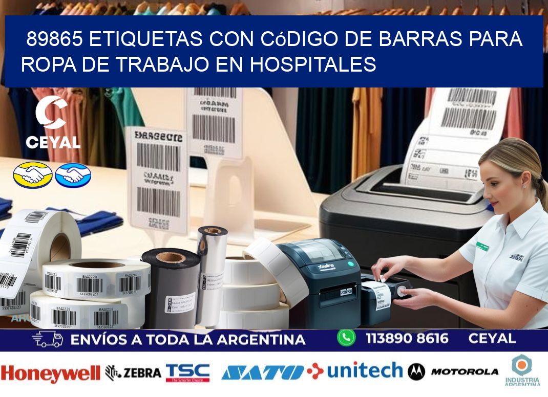 89865 Etiquetas con código de barras para ropa de trabajo en hospitales