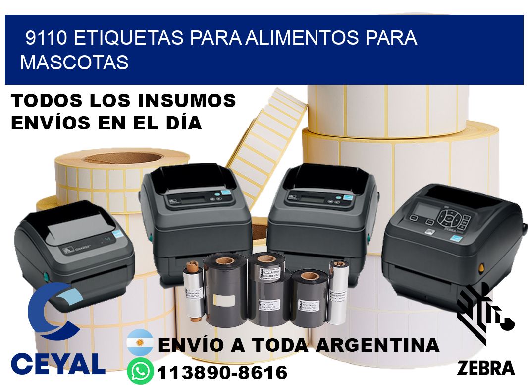 9110 Etiquetas para alimentos para mascotas