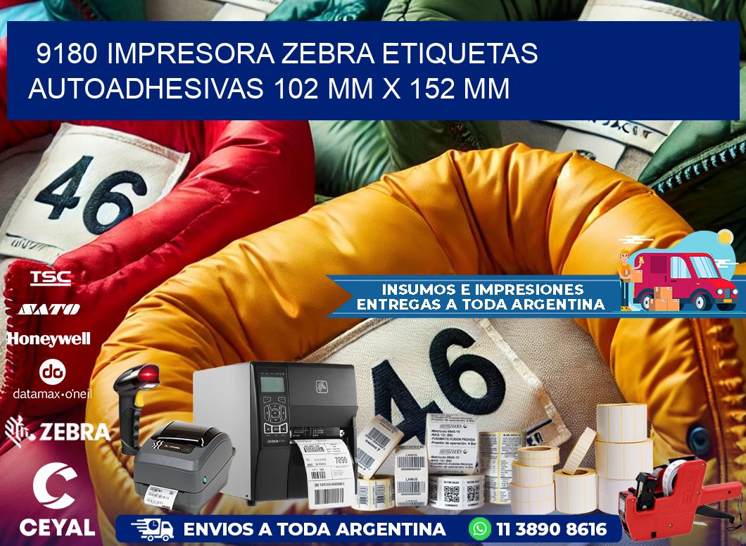 9180 impresora zebra etiquetas autoadhesivas 102 mm x 152 mm