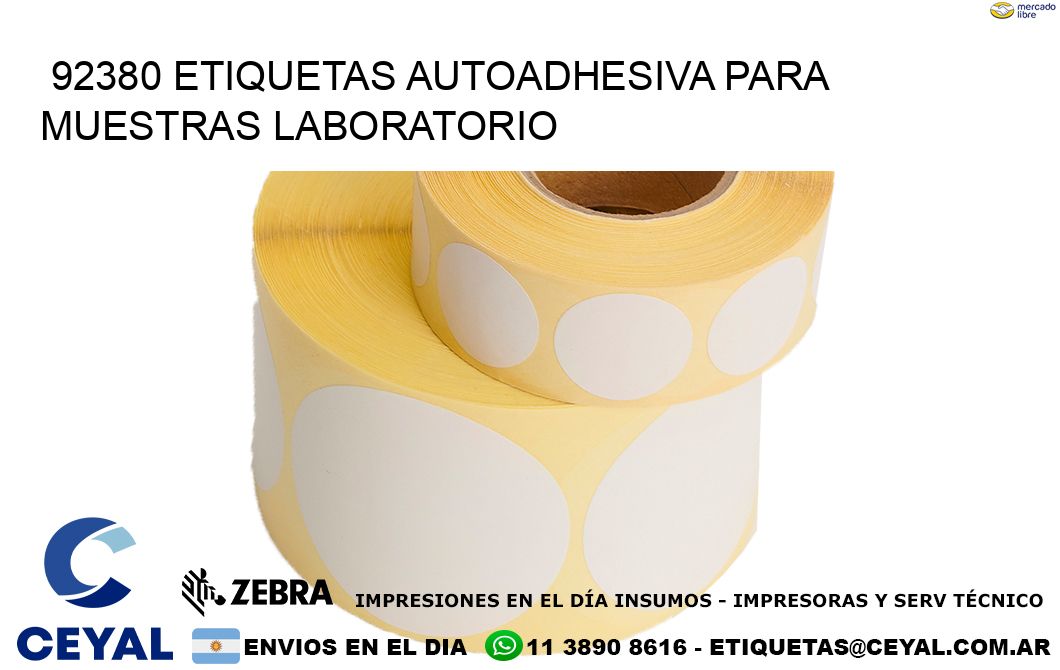 92380 etiquetas autoadhesiva para muestras laboratorio
