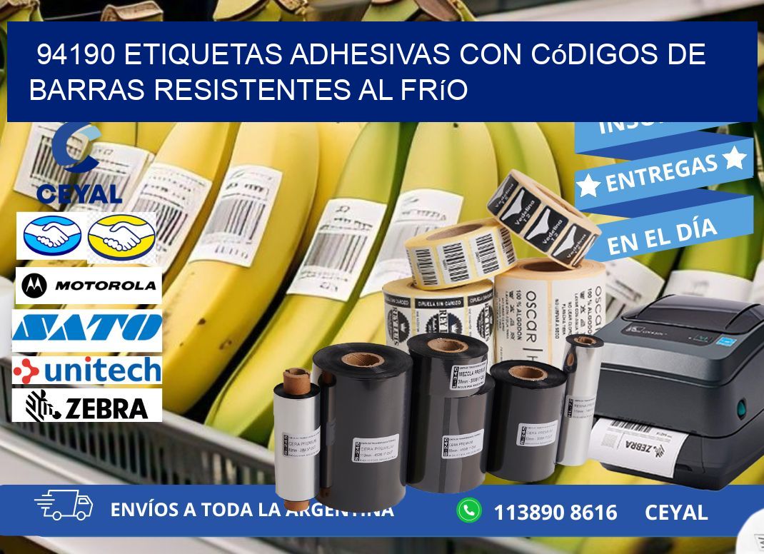 94190 Etiquetas adhesivas con códigos de barras resistentes al frío