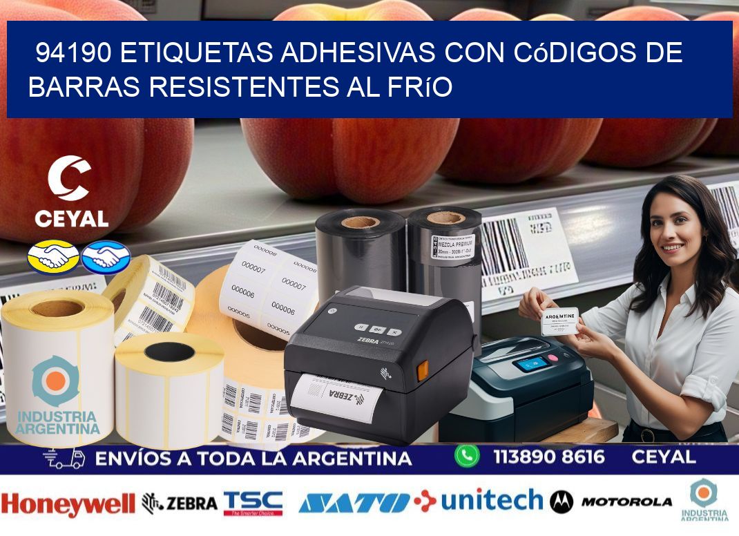 94190 Etiquetas adhesivas con códigos de barras resistentes al frío