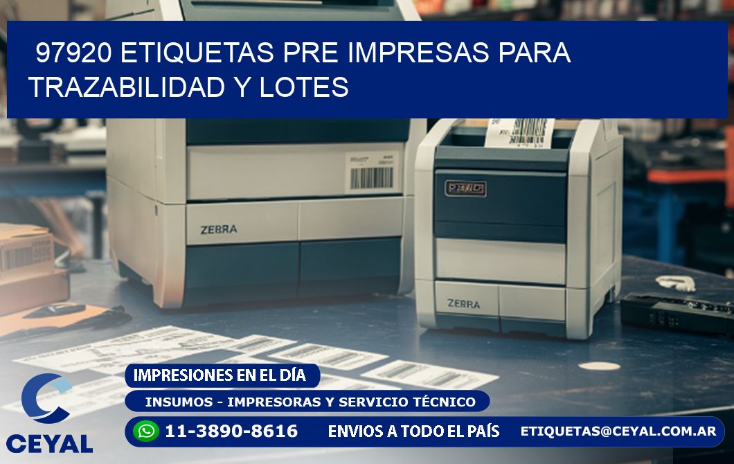 97920 etiquetas pre impresas para trazabilidad y lotes