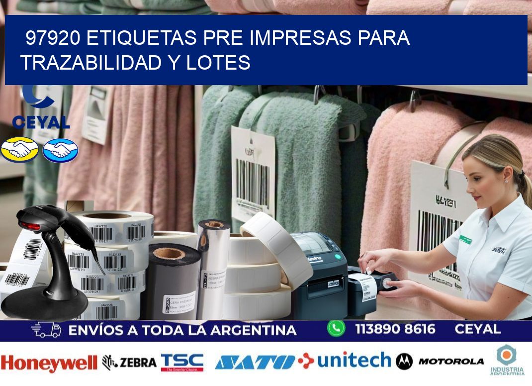 97920 etiquetas pre impresas para trazabilidad y lotes