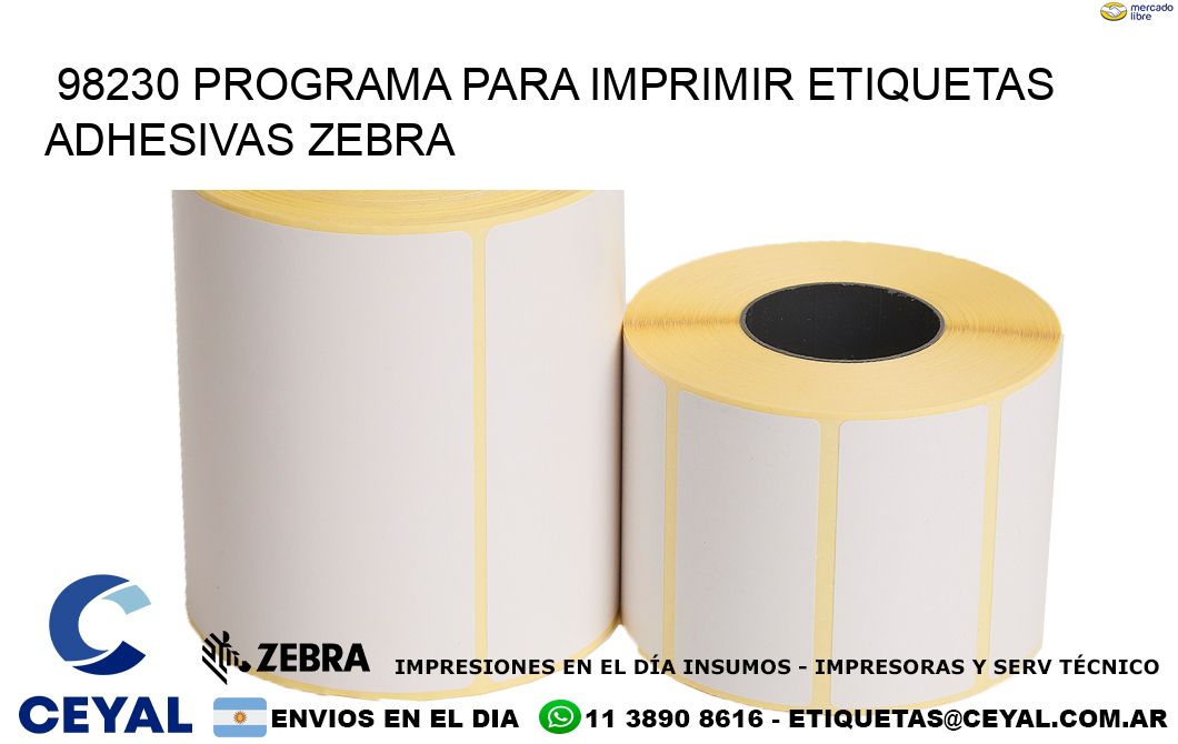 98230 Programa para imprimir etiquetas adhesivas zebra