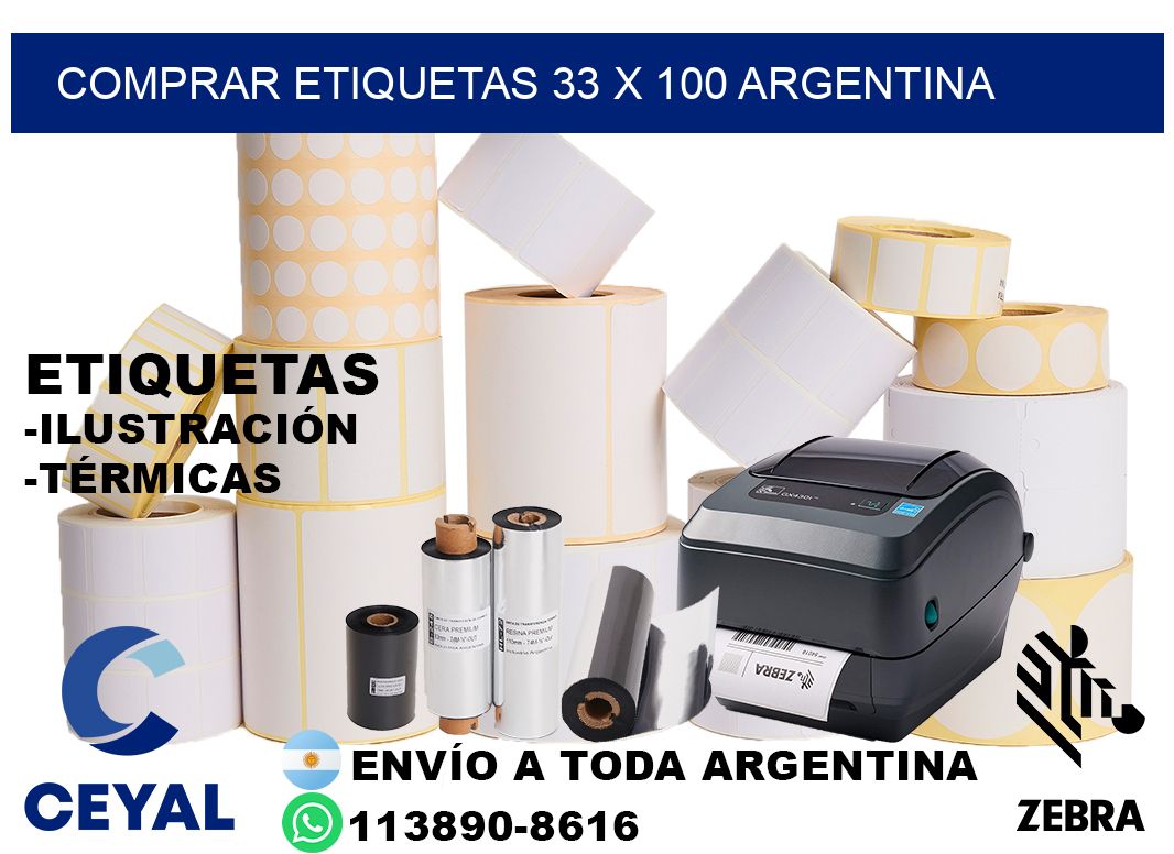Comprar etiquetas 33 x 100 argentina