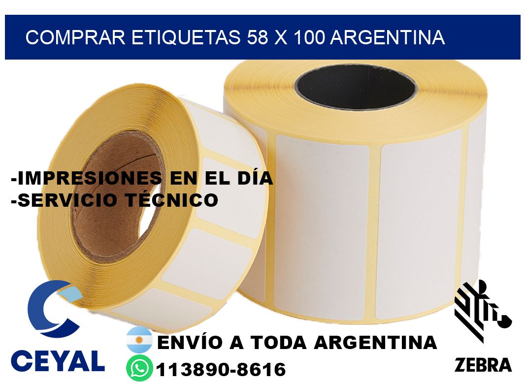 Comprar etiquetas 58 x 100 argentina
