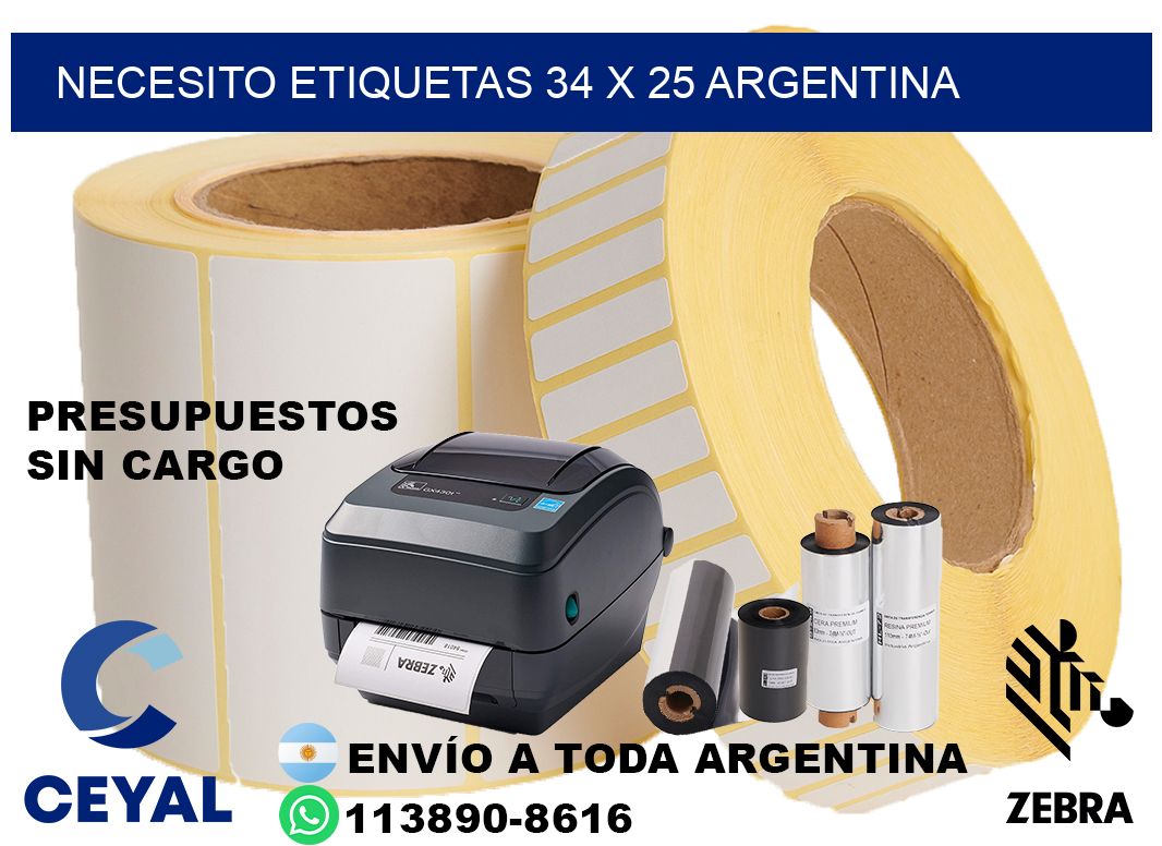 Necesito etiquetas 34 x 25 argentina