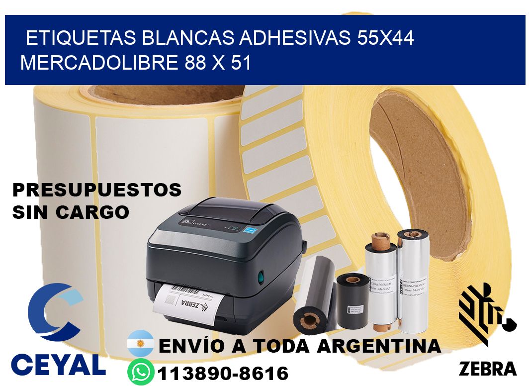 etiquetas blancas adhesivas 55x44 mercadolibre 88 x 51