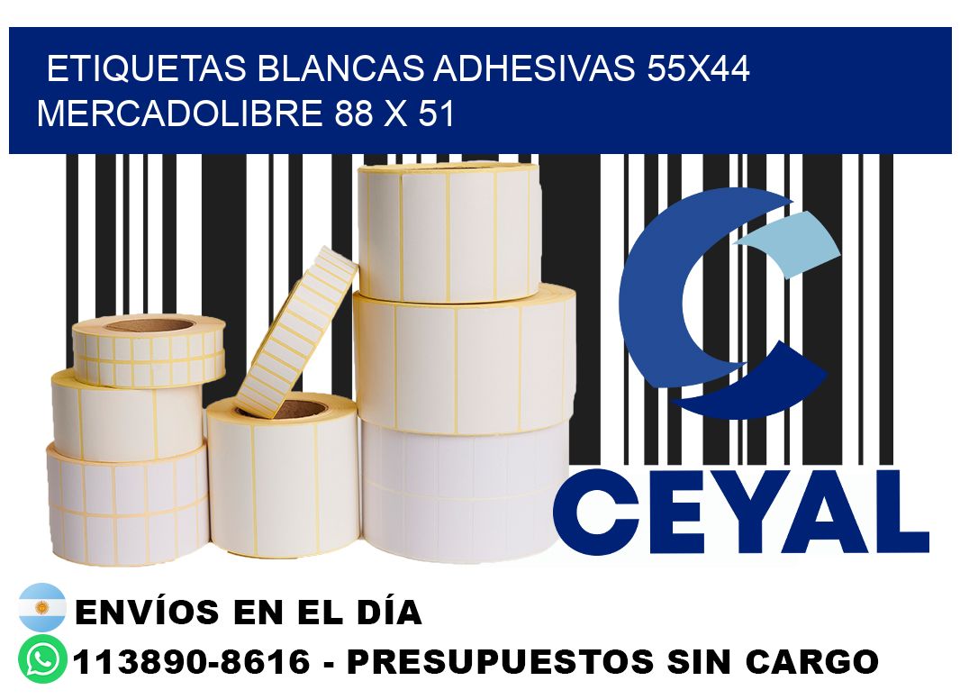 etiquetas blancas adhesivas 55x44 mercadolibre 88 x 51