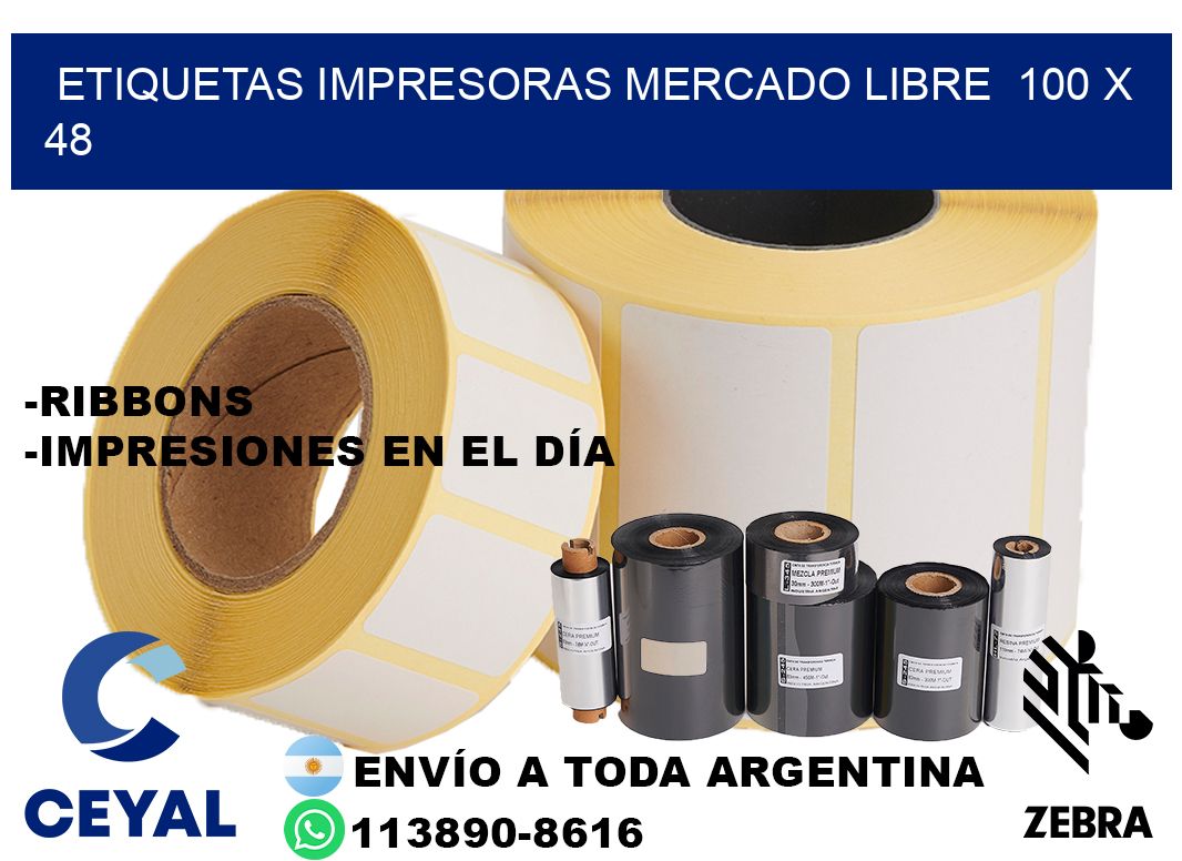 etiquetas impresoras mercado libre 100 x 48