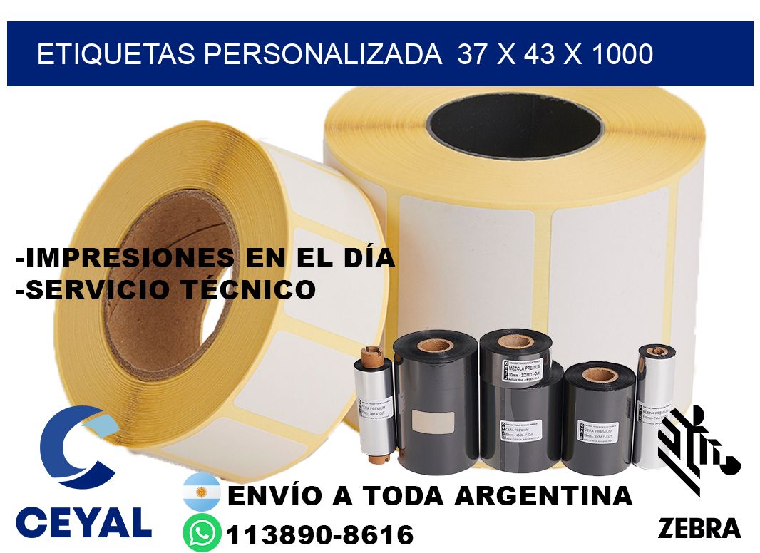 etiquetas personalizada  37 x 43 x 1000