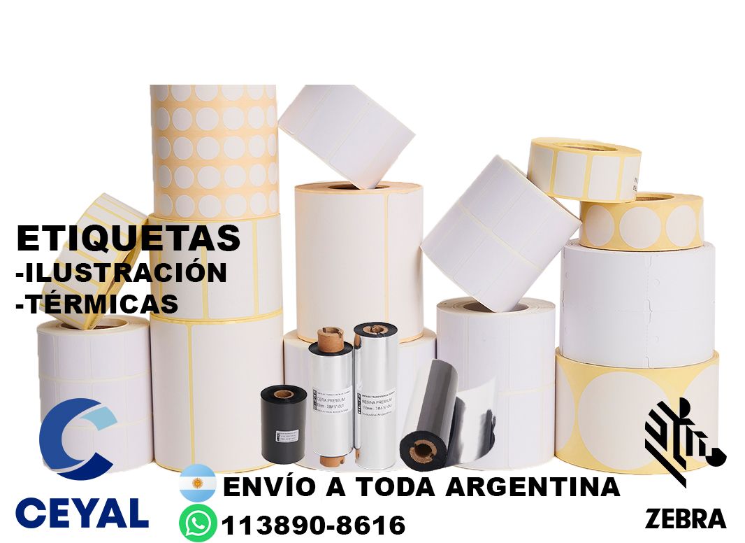 etiquetas personalizada en rollos 28 x 64