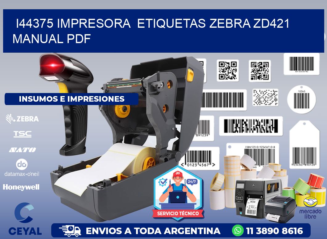 i44375 impresora  etiquetas Zebra ZD421 manual PDF