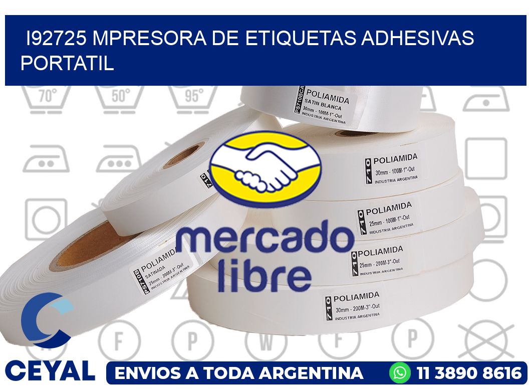 i92725 mpresora de etiquetas adhesivas portatil