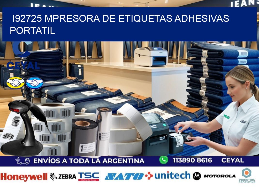 i92725 mpresora de etiquetas adhesivas portatil