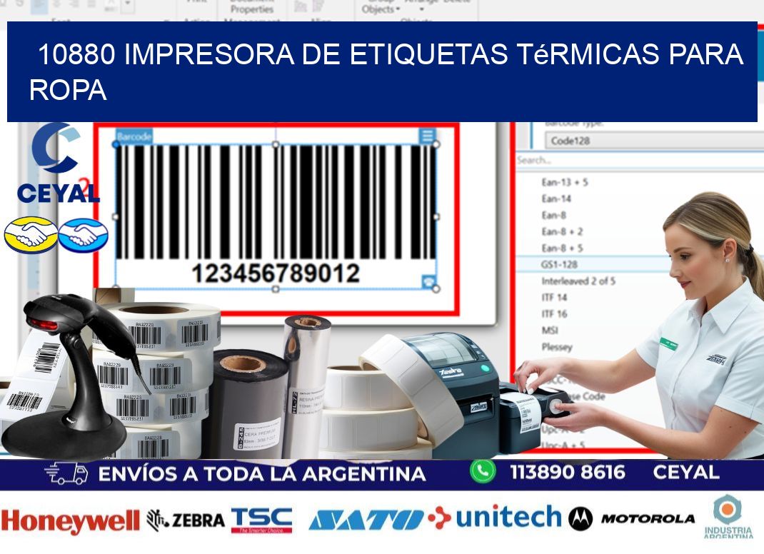 10880 impresora de etiquetas térmicas para ropa