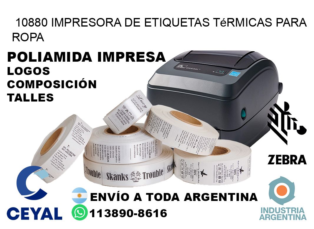 10880 impresora de etiquetas térmicas para ropa