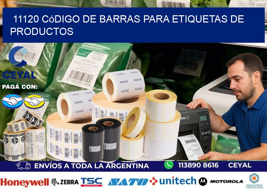 11120 código de barras para etiquetas de productos