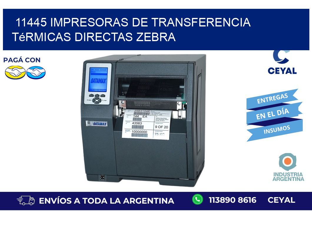 11445 impresoras de Transferencia  térmicas directas zebra