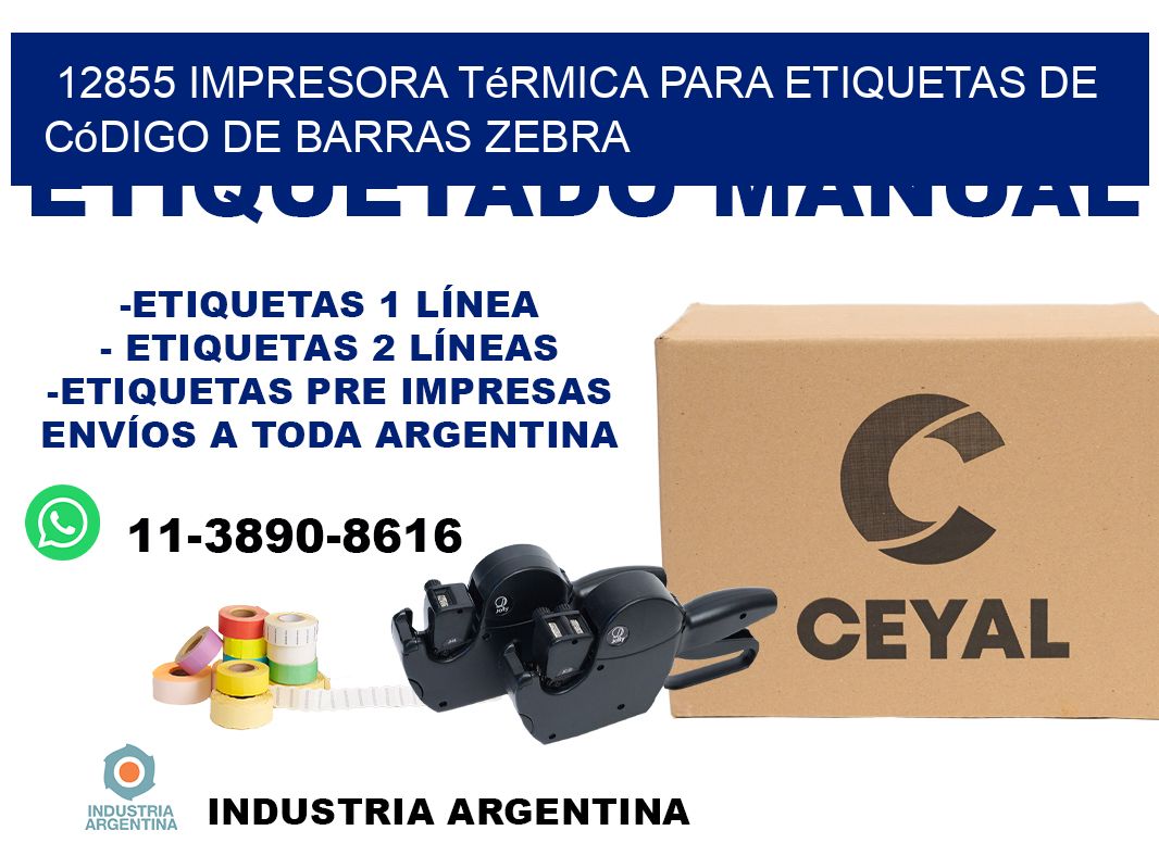 12855 impresora térmica para etiquetas de código de barras Zebra