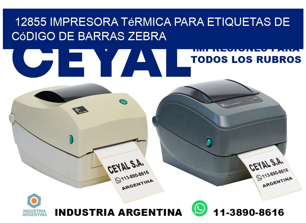 12855 impresora térmica para etiquetas de código de barras Zebra