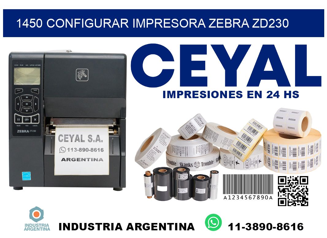 1450 configurar impresora zebra zd230