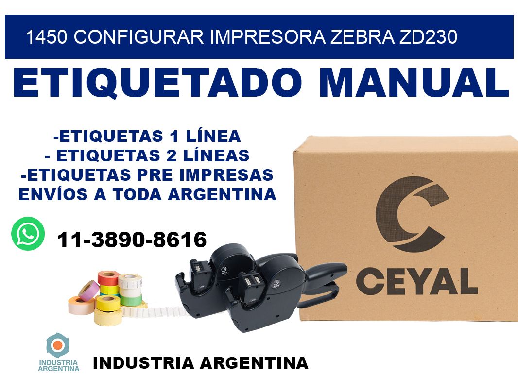 1450 configurar impresora zebra zd230