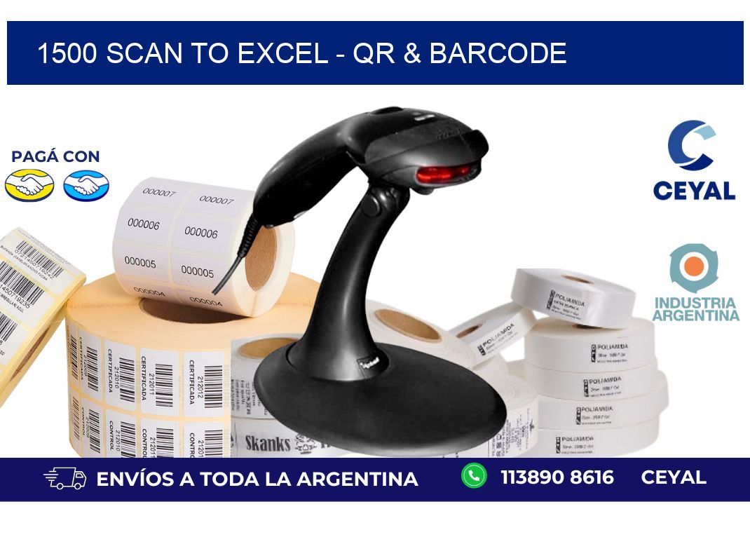 1500 Scan to Excel - QR & Barcode