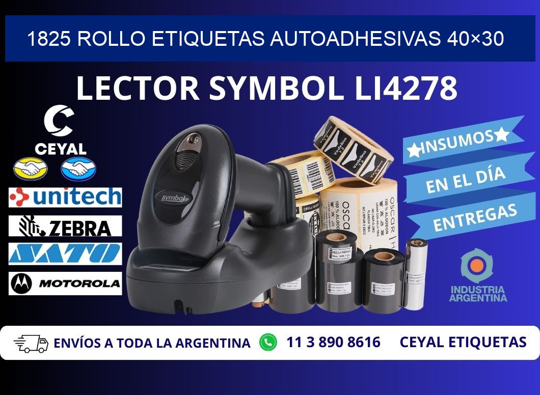 1825 Rollo Etiquetas autoadhesivas 40×30