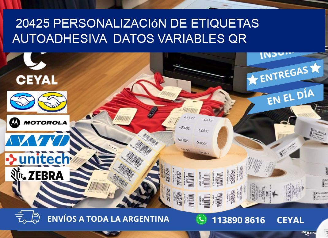 20425 Personalización de etiquetas autoadhesiva  datos variables QR