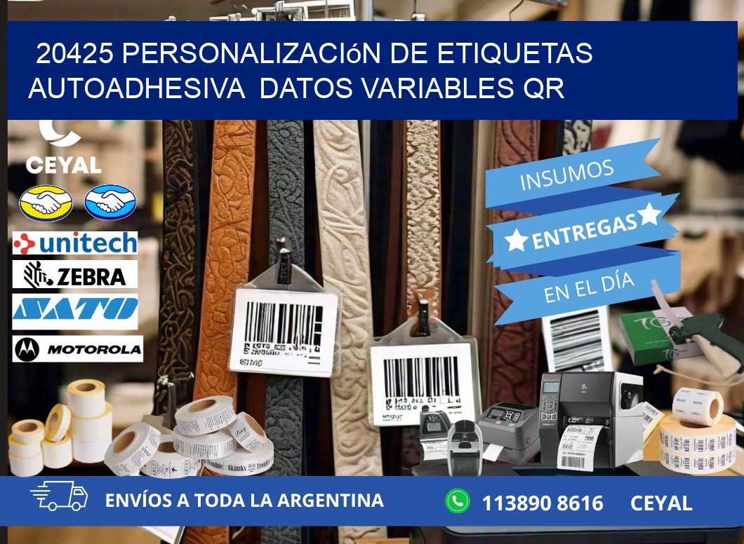 20425 Personalización de etiquetas autoadhesiva  datos variables QR