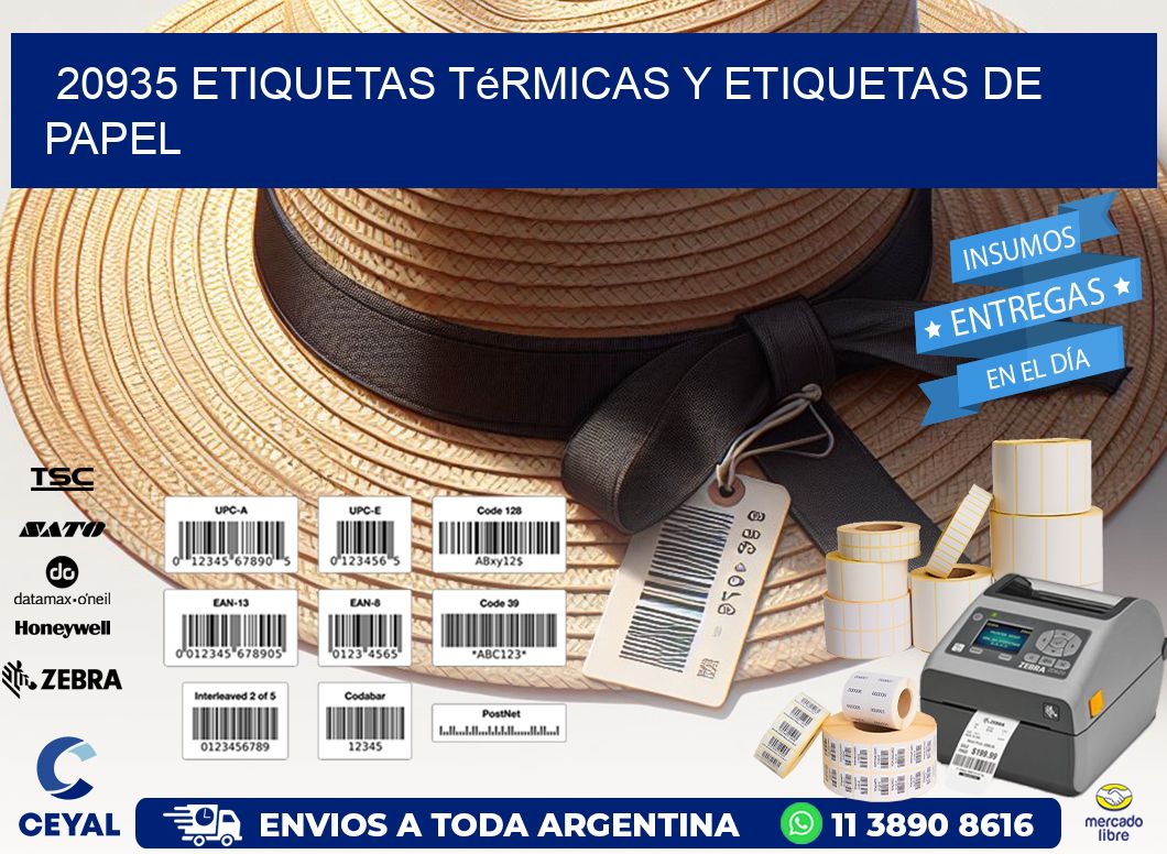 20935 etiquetas térmicas y etiquetas de papel