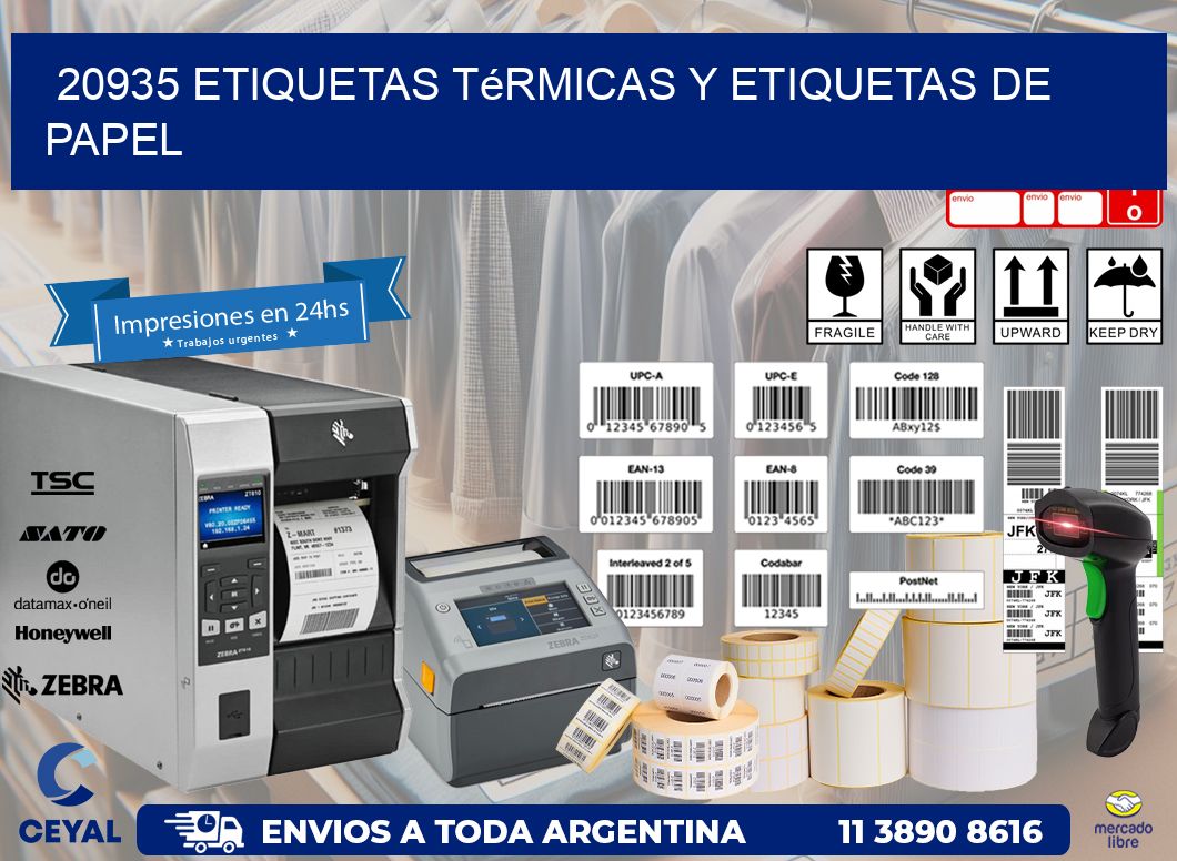 20935 etiquetas térmicas y etiquetas de papel