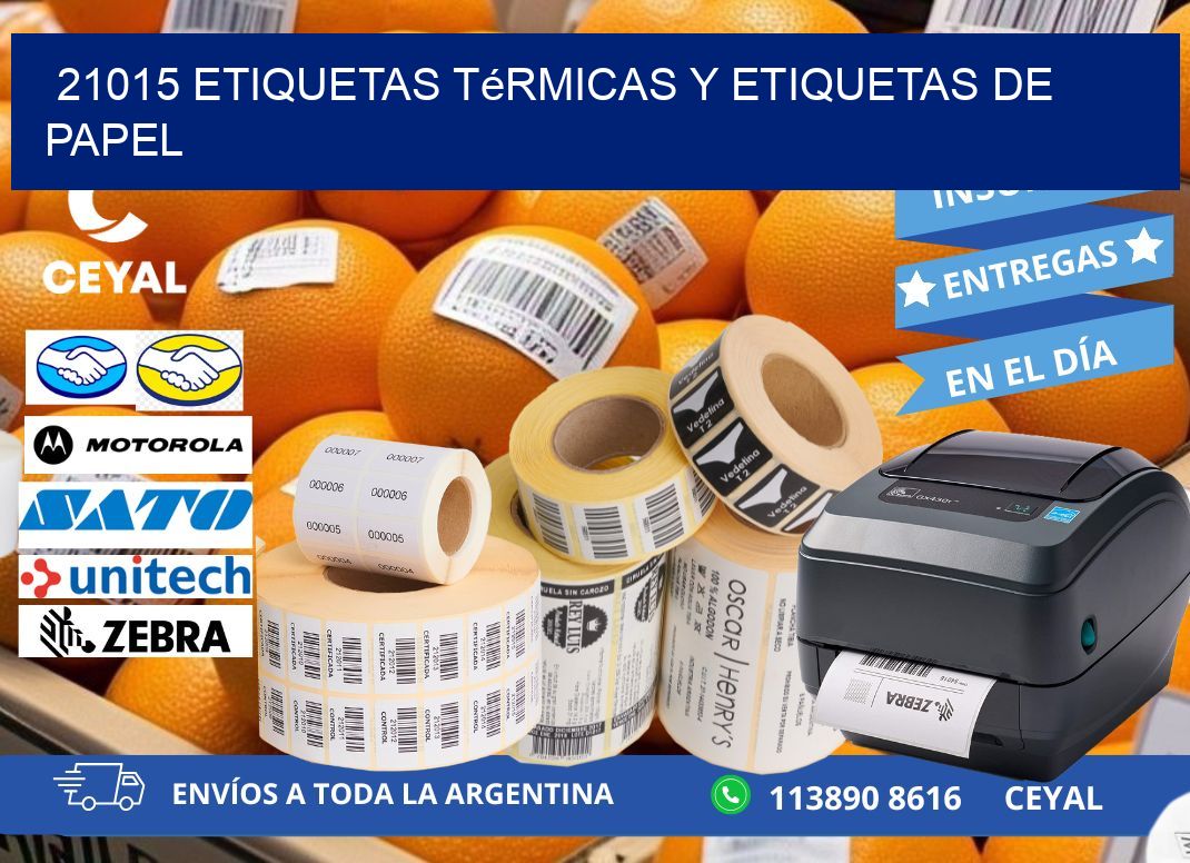 21015 etiquetas térmicas y etiquetas de papel