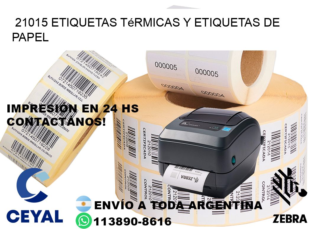 21015 etiquetas térmicas y etiquetas de papel