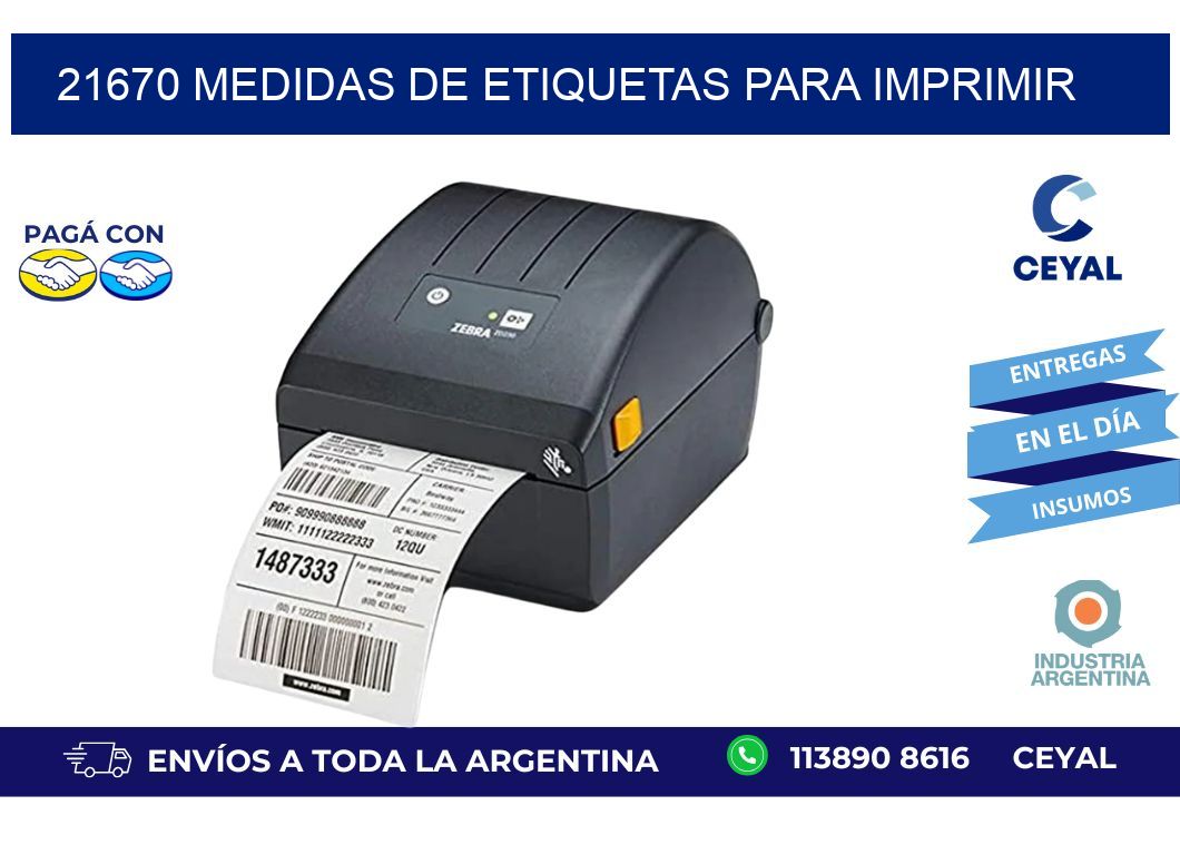 21670 Medidas de etiquetas para imprimir
