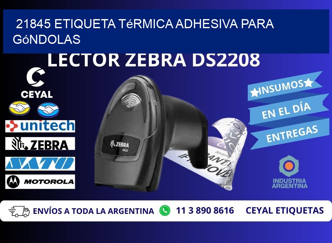 21845 Etiqueta térmica adhesiva para góndolas