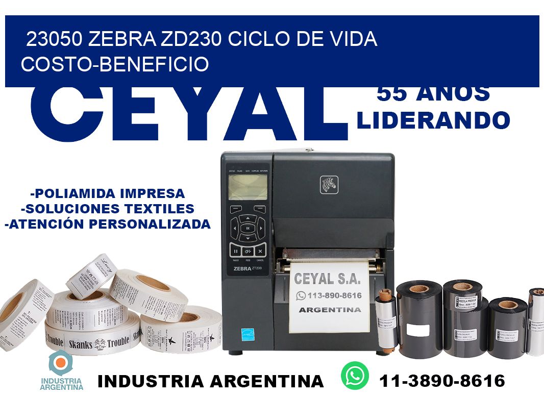 23050 Zebra ZD230 ciclo de vida costo-beneficio