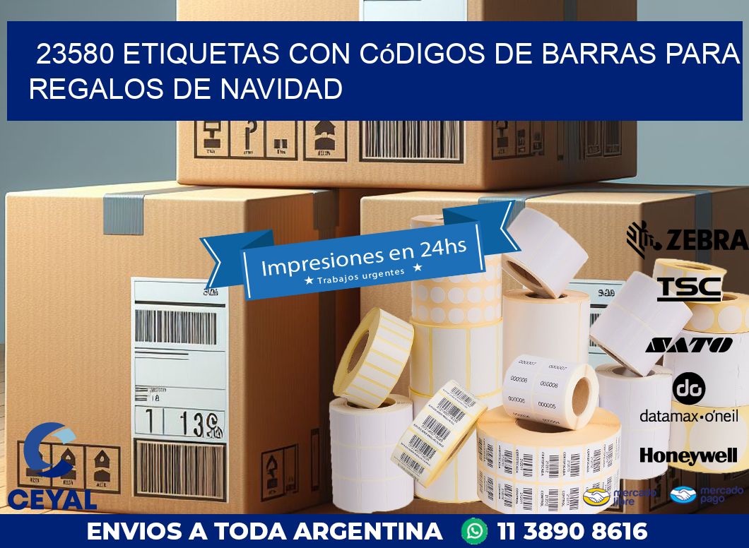 23580 etiquetas con códigos de barras para regalos de navidad