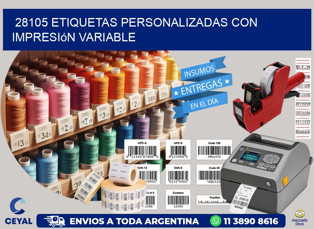 28105 etiquetas personalizadas con impresión variable