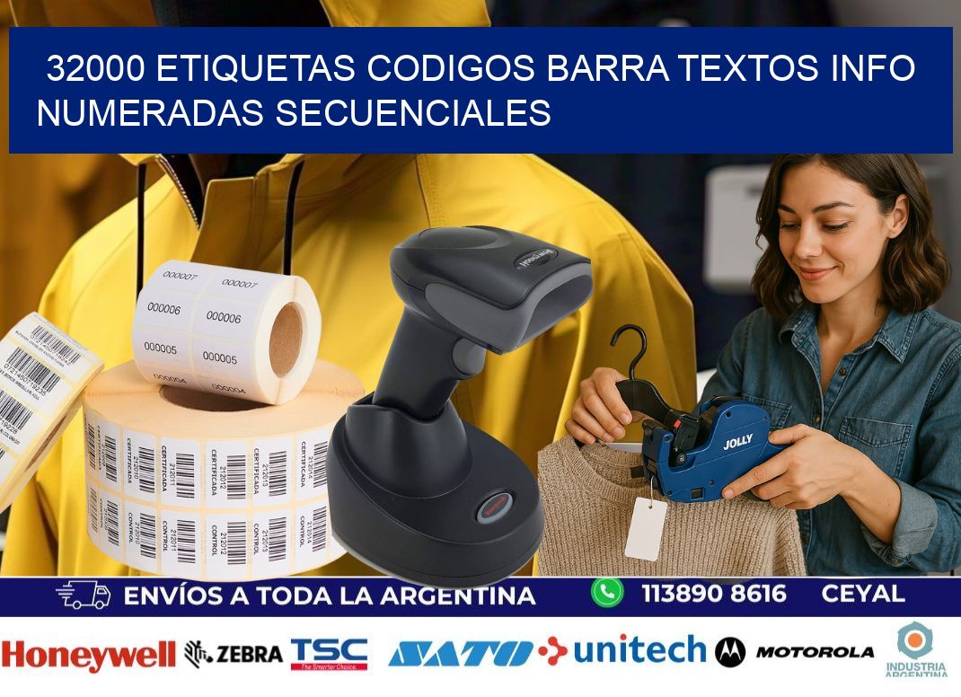 32000 Etiquetas Codigos Barra Textos Info Numeradas Secuenciales