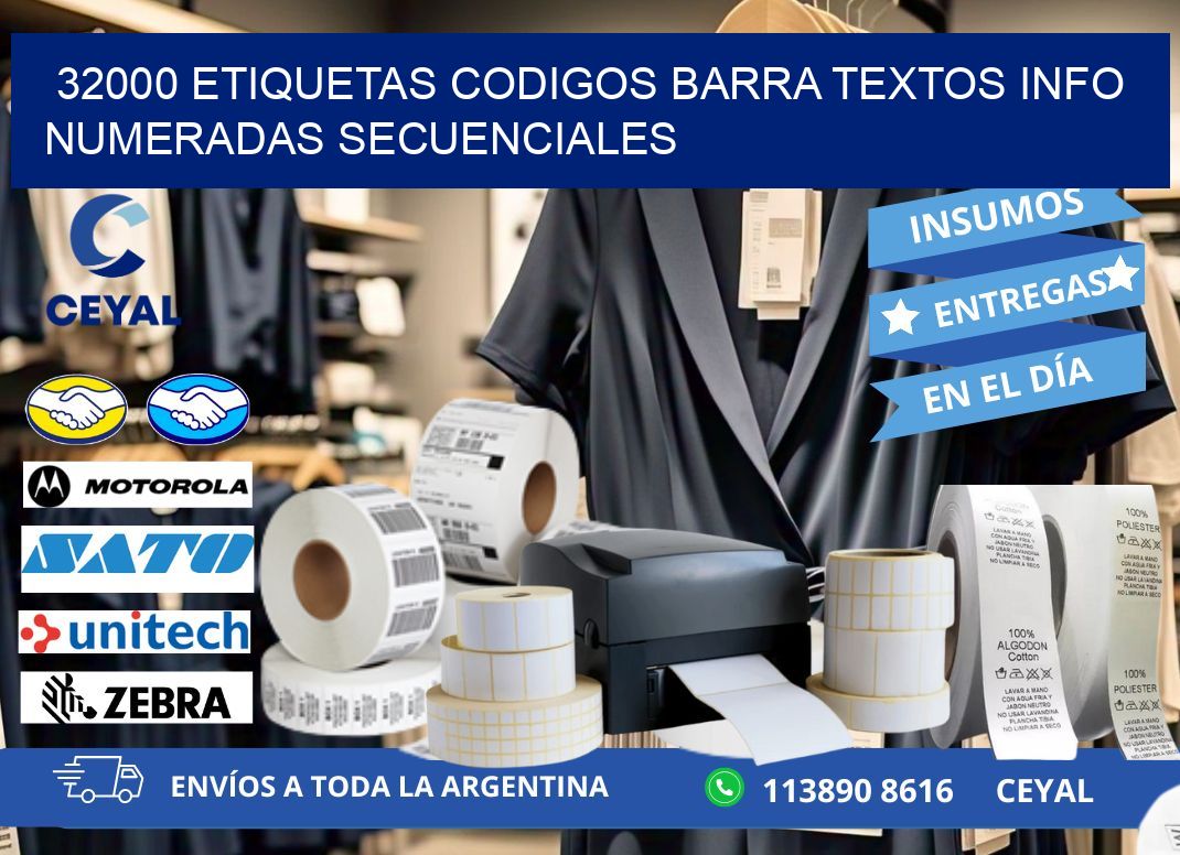 32000 Etiquetas Codigos Barra Textos Info Numeradas Secuenciales