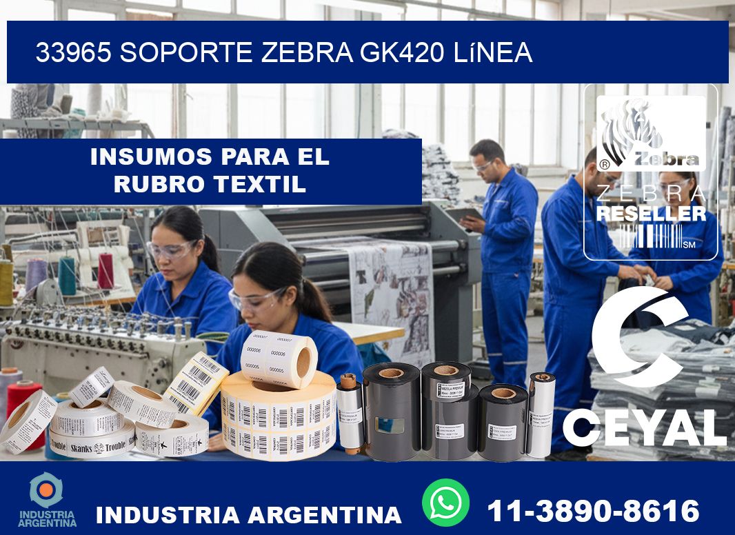 33965 soporte zebra gk420 línea