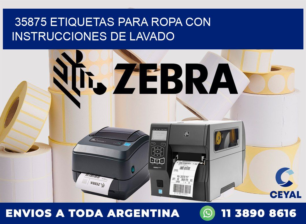 35875 etiquetas para ropa con instrucciones de lavado