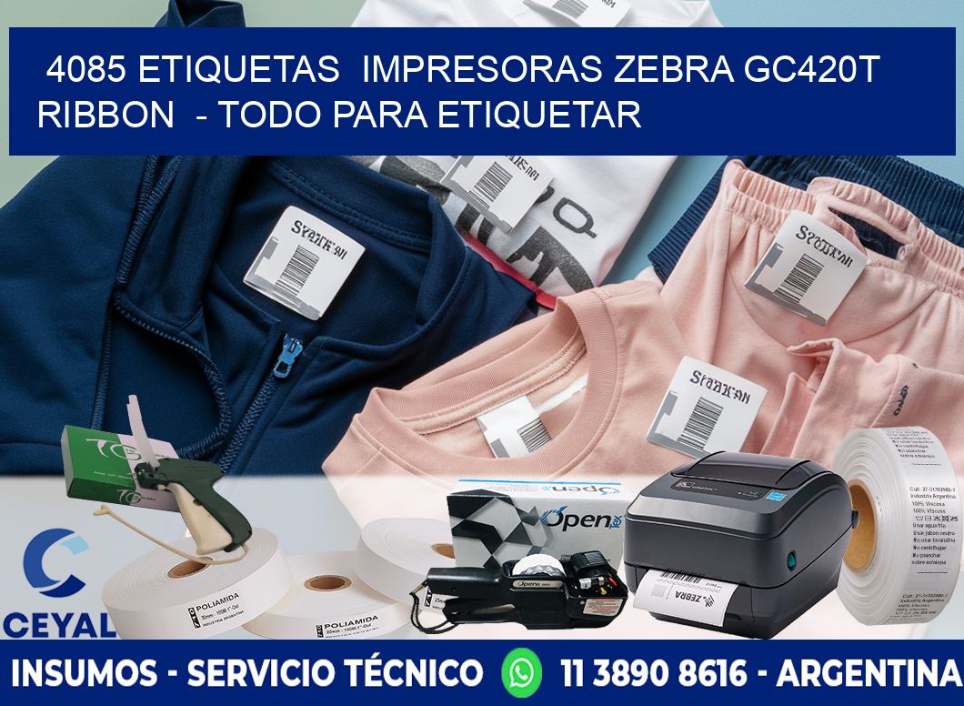 4085 etiquetas  impresoras zebra gc420t ribbon  - Todo para Etiquetar