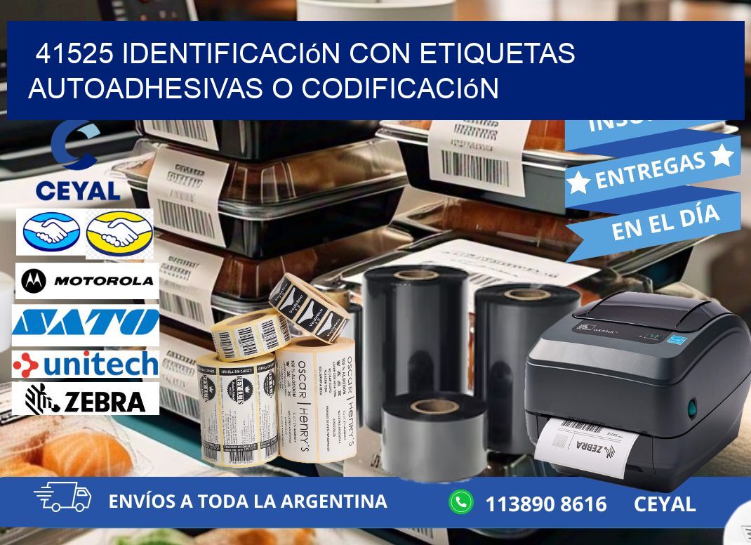 41525 identificación con etiquetas autoadhesivas o codificación