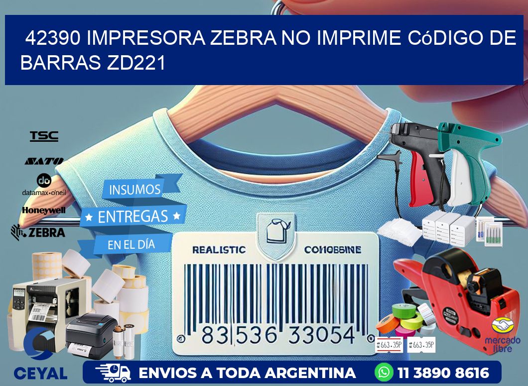 42390 impresora Zebra no imprime código de barras ZD221